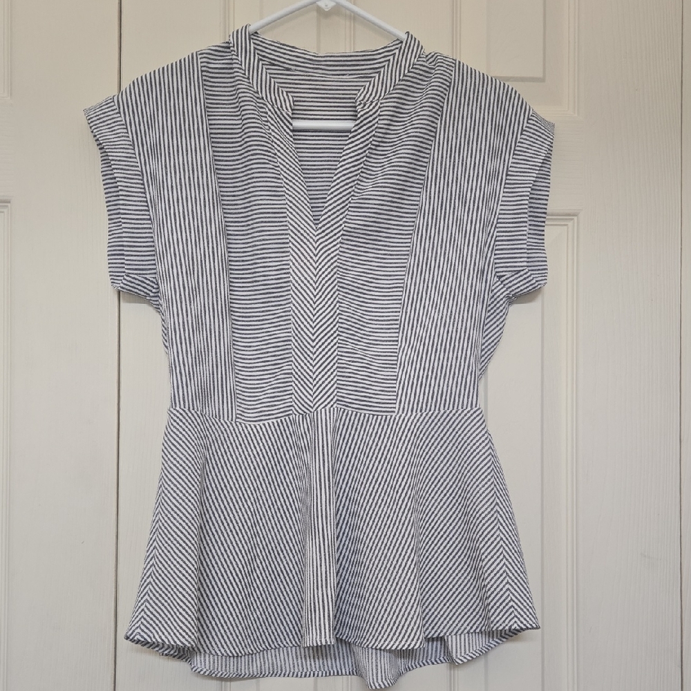 Striped Black and White Women's Top
